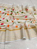 Multi colour ball cotton Sari